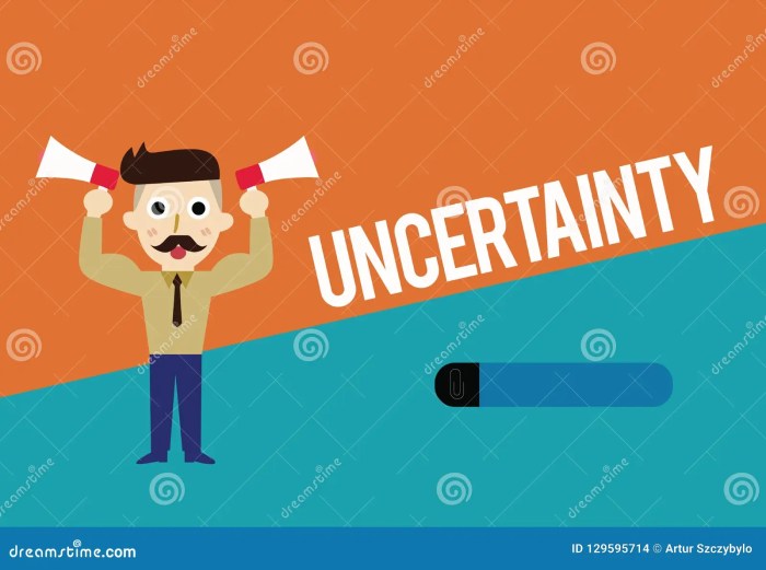 Uncertain uncertainty doubt being showing state conceptual difficult choice text sign make preview leadership